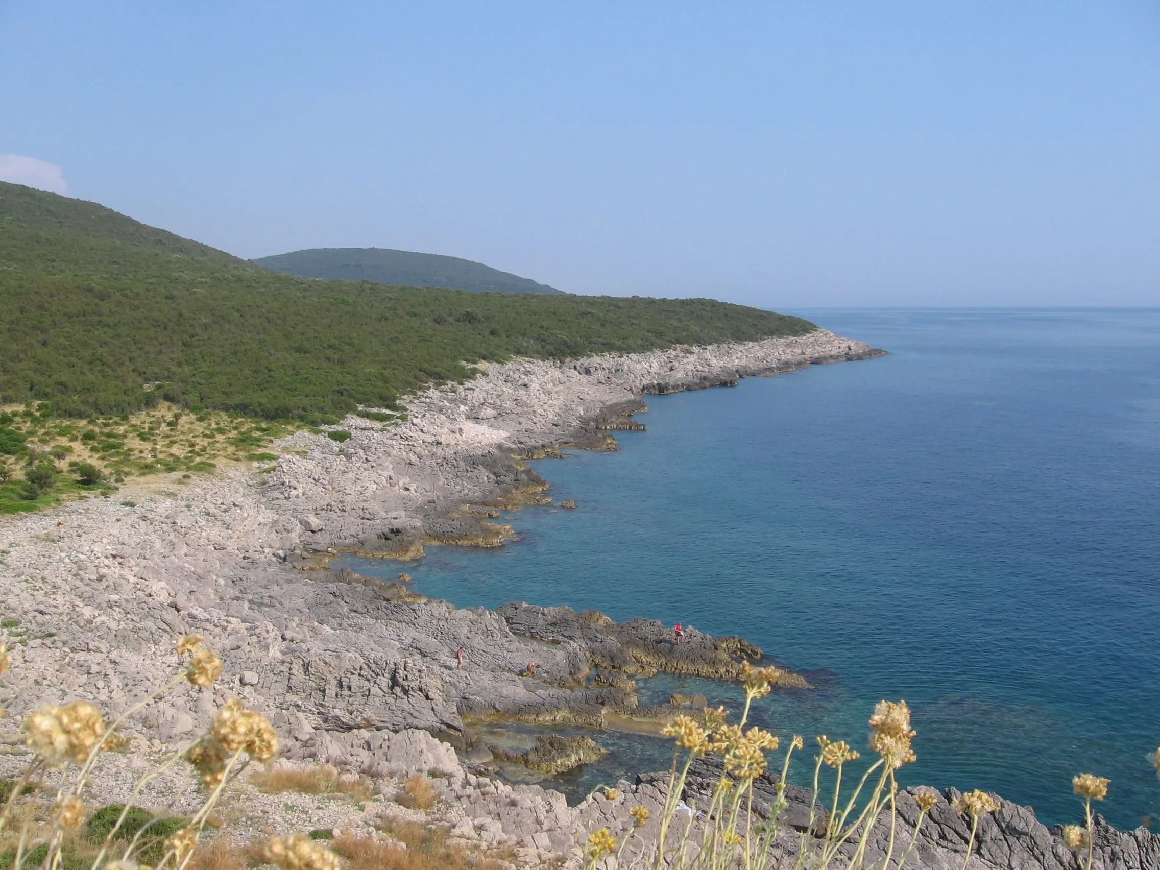 Rocky coastline of the Luštica peninsula