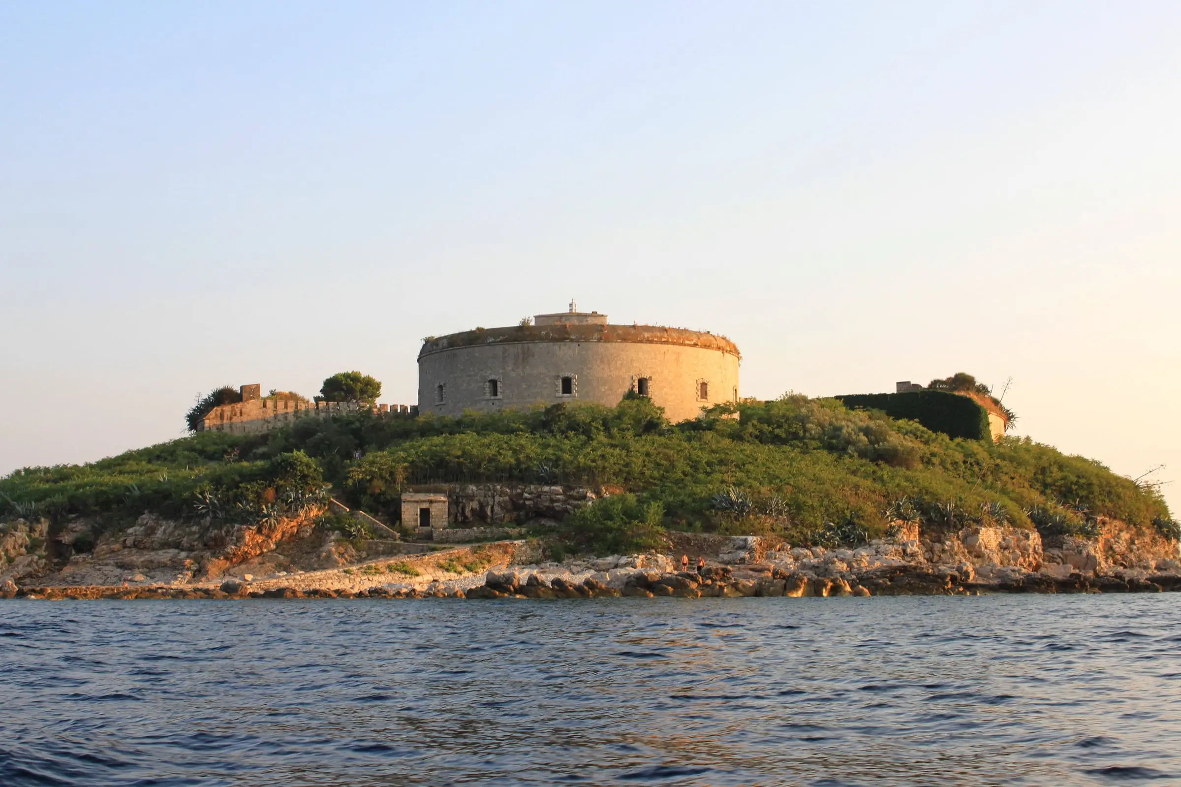Mamula fortress island at sunset