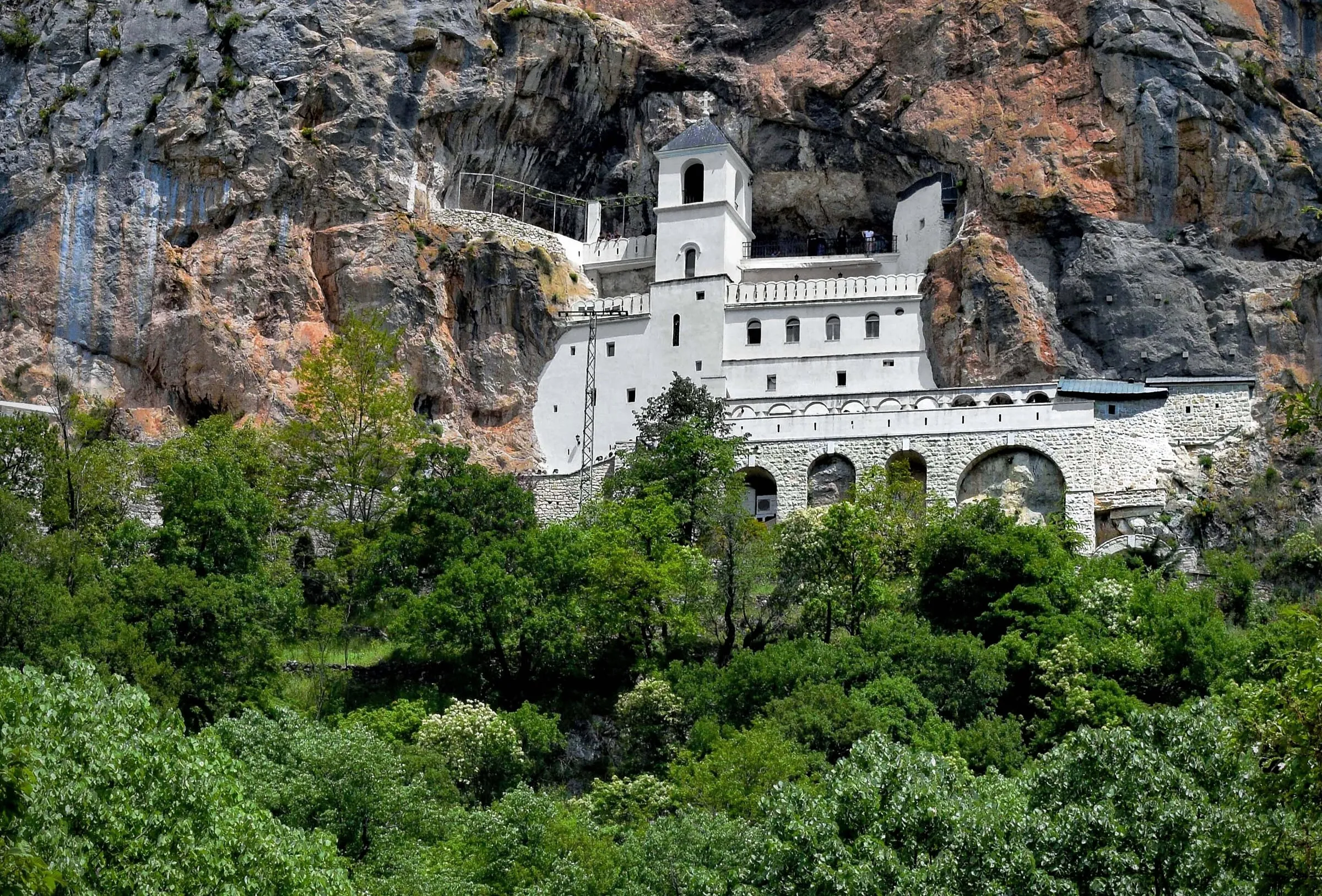 Ostrog Monastery set into the cliff